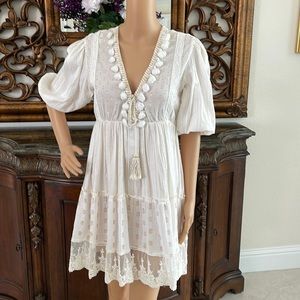 Z & L White with Gold Embroidered Thread